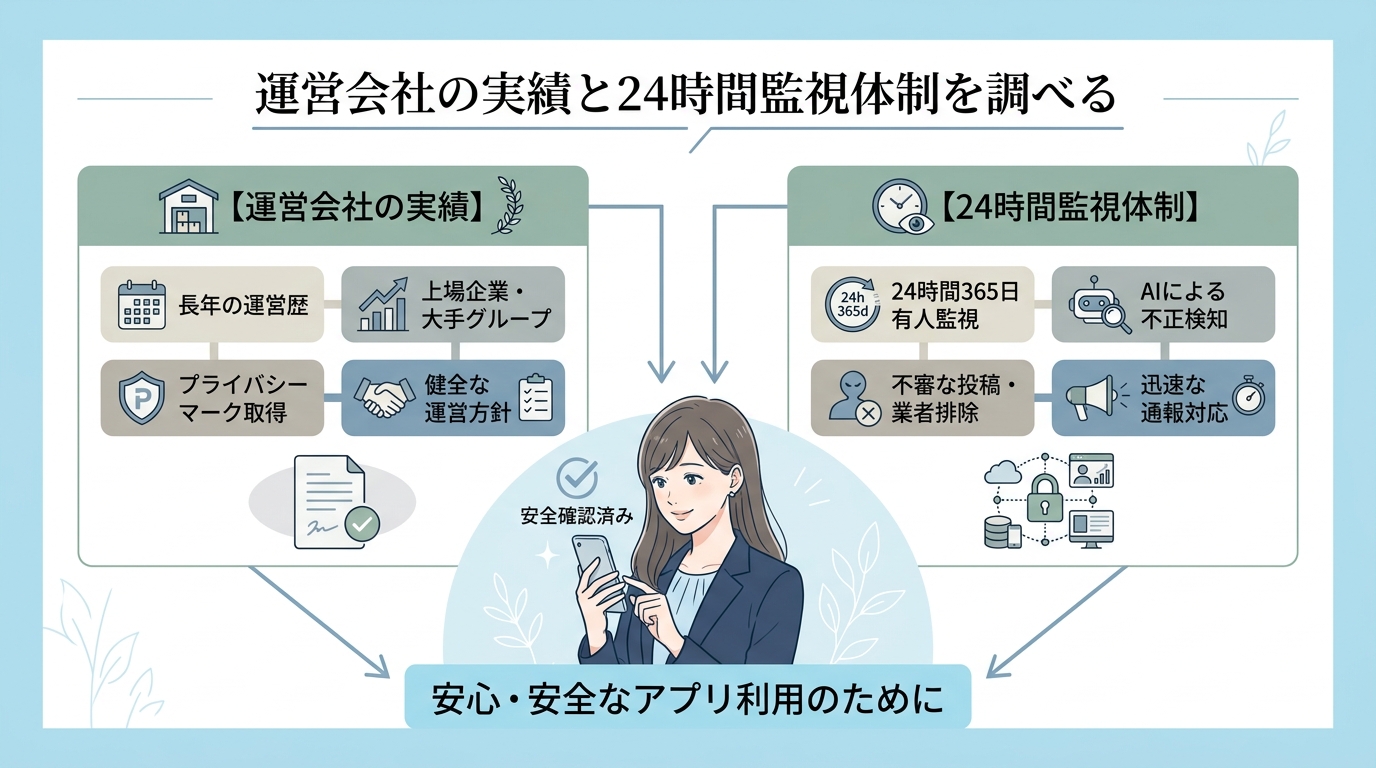 運営会社の実績と24時間監視体制を調べる