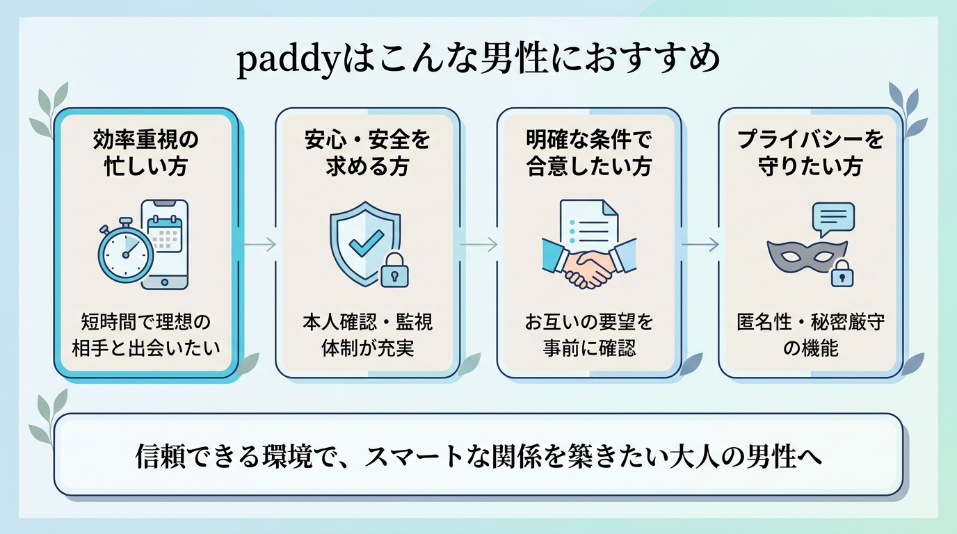 paddyはこんな男性におすすめ