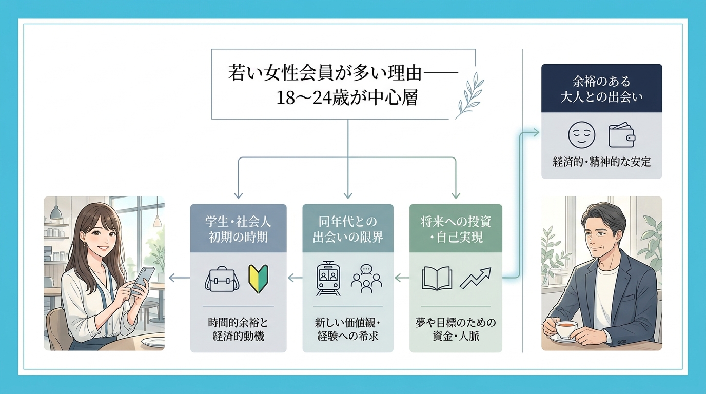 若い女性会員が多い理由——18〜24歳が中心層