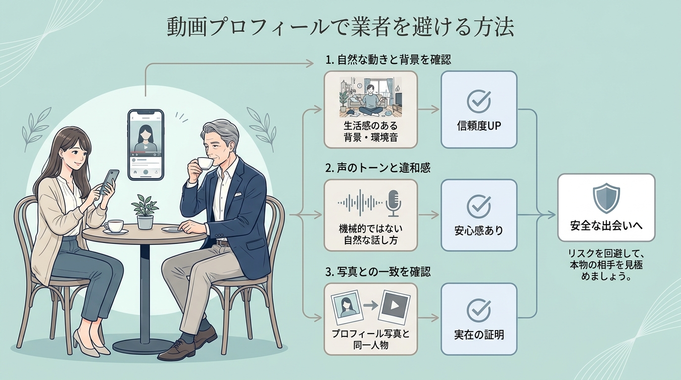 動画プロフィールで業者を避ける方法